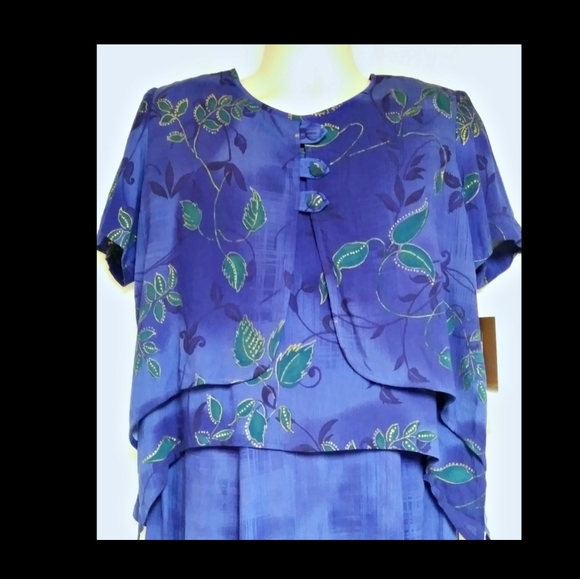 Karin Stevens 2 Piece Dress Set Blue Size 12 NWT's - Picture 3 of 5